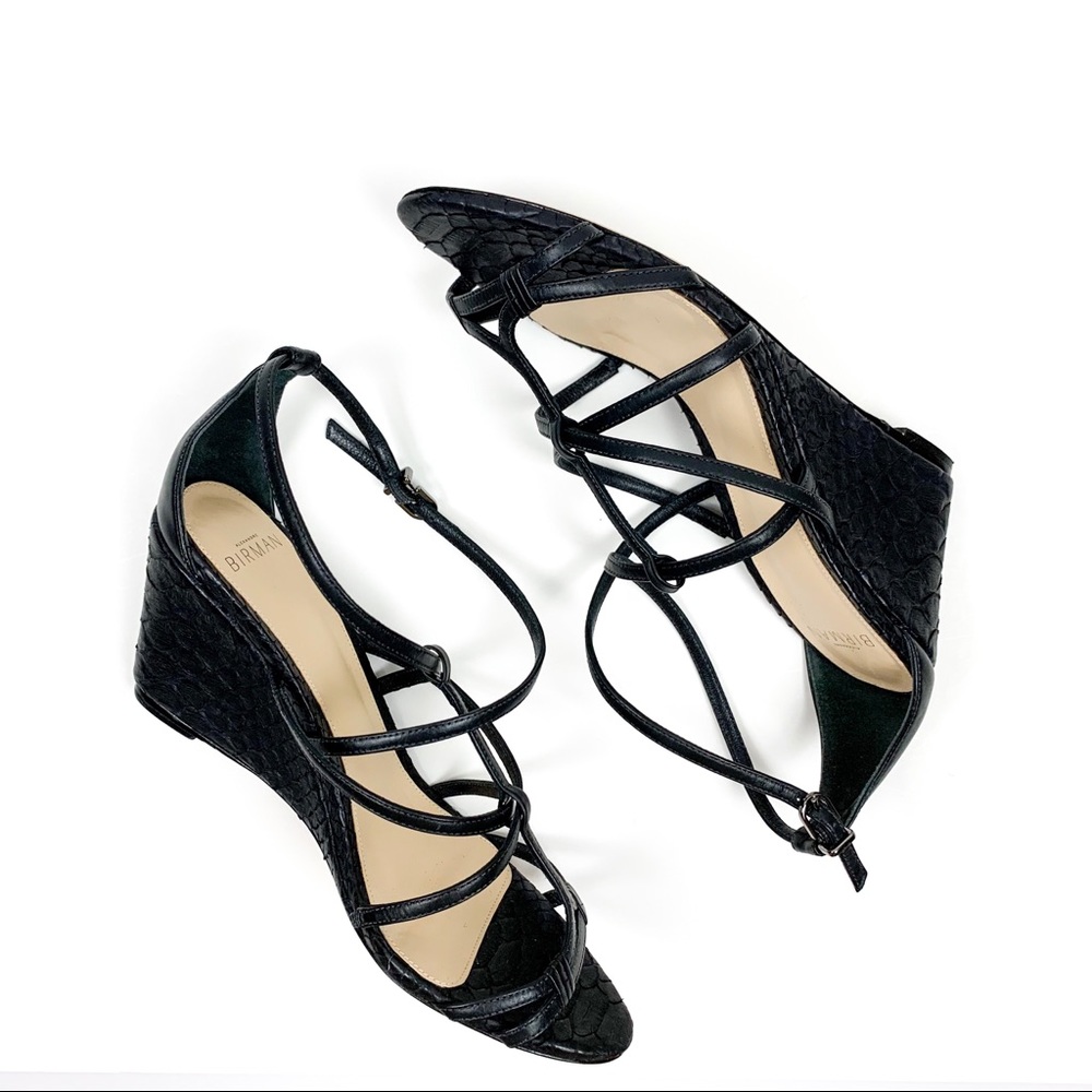 Alexandre Birman Mallica Black Python Leather Wed… - image 5